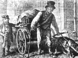 Mann un Hund treckt en "Steertpogg"