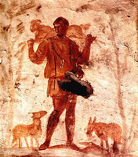 De gode Harder. Wandmalerie ut een Katakomb