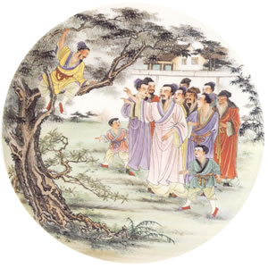 De Zach&auml;us-Szene "op Chineesch" maalt