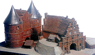 Modell: Dat Holstendoor mit dat vörlagerte Knick-Door. Klick op to'n Vergröttern!