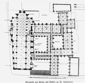 Grundriss vun Kirch un Klooster. Klick op to'n Vergr&ouml;ttern!