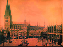 Raathus un Marienkirch. Klick op to'n Vergr&ouml;ttern!