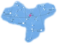 Andromeda. De Nevel sitt dor, wo de rode Punkt is