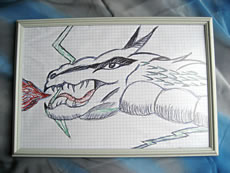 Tekente Draak. Klick op to'n Vergr&ouml;ttern!